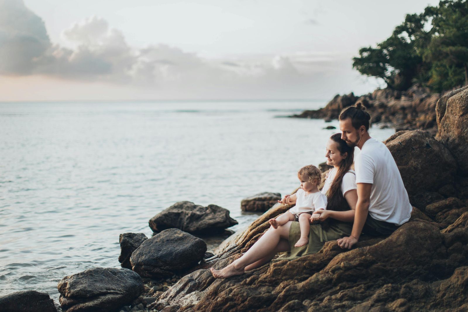 Family on the beach