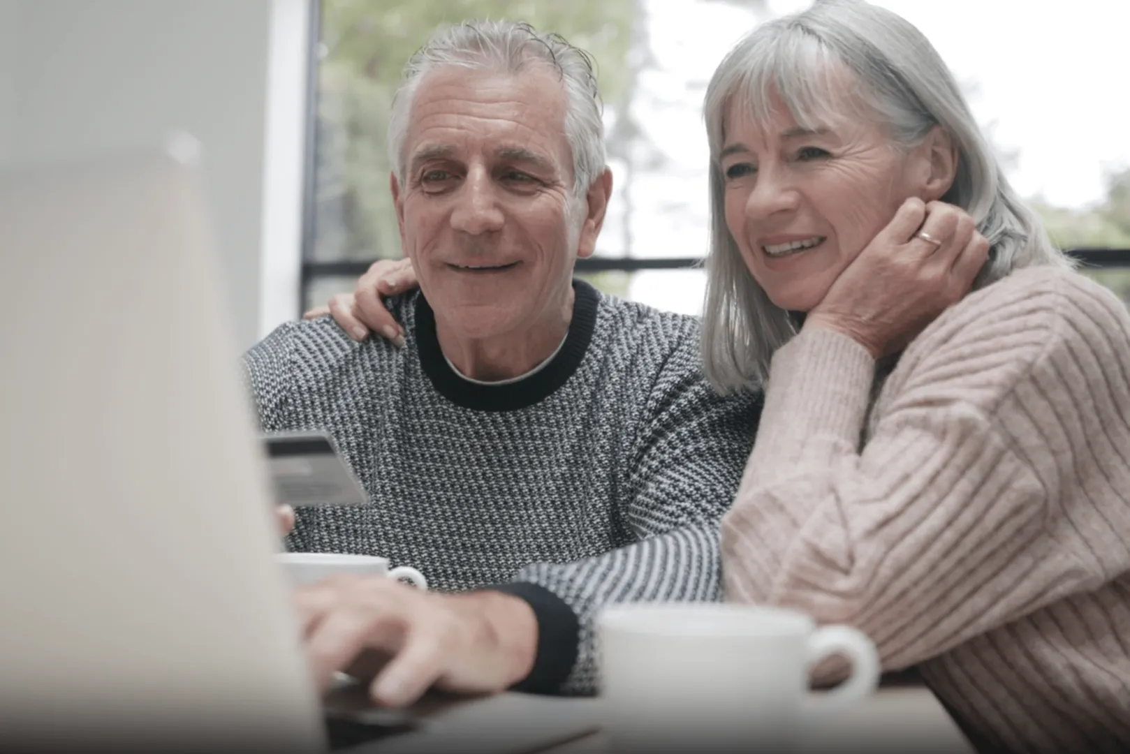 Older couple on computer